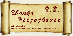 Ubavko Miljojković vizit kartica